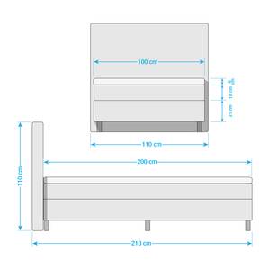 Boxspringbett Golden Night Webstoff - Ecru - 100 x 200cm - H2