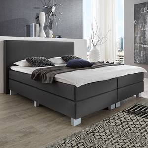 Boxspringbett Golden Night Webstoff - Grau - 100 x 200cm - H3