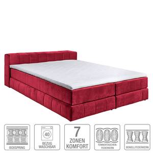 Boxspringbett Gowan Microvelours - Rot