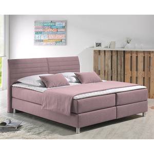 Boxspringbett Husum Strukturstoff - Altrosa - 160 x 200cm - Tonnentaschenfederkernmatratze - H3