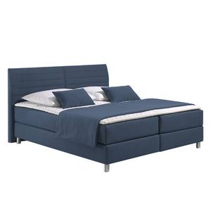 Boxspringbett Husum Strukturstoff - Meerblau - 160 x 200cm - Kaltschaummatratze - H2