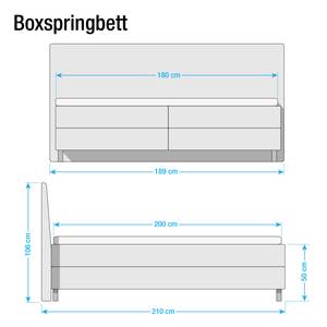 Boxspringbett Husum Strukturstoff - Meerblau - 180 x 200cm - Tonnentaschenfederkernmatratze - H3