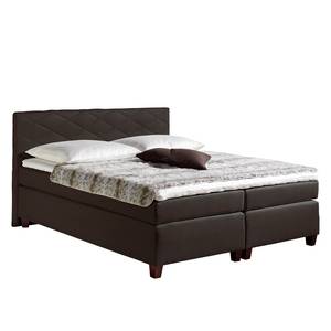 Lit boxspring Harmony Anthracite - 160 x 200cm - Matelas à ressorts Bonnell - D2 souple - Surmatelas en mousse froide