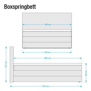 Boxspringbett Harvi Webstoff - 140 x 200cm