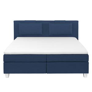 Boxspringbett Heaven Webstoff - Dunkelblau - 200 x 200cm - H3 - Komfortschaum