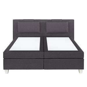 Boxspringbett Heaven Webstoff - Granit - 200 x 200cm - H2 - Ohne Topper