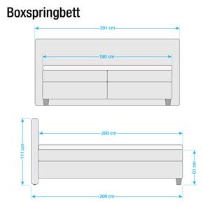 Boxspringbett Heaven Webstoff - Granit - 180 x 200cm - H2 - Komfortschaum