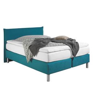 Lit boxspring Hedensted Microfibre - Turquoise - 140 x 200cm - Matelas à ressorts bombés ensachés - D2 souple