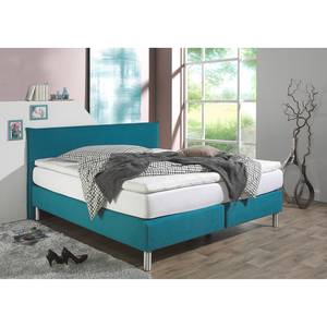 Boxspring Hedensted microvezel - Turquoise - 200 x 200cm - Koudschuimmatras - H3 medium