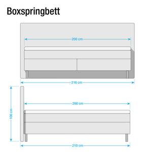 Lit boxspring Hedensted Microfibre - Gris - 200 x 200cm - Matelas à ressorts bombés ensachés - D3 medium
