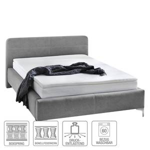 Lit boxspring Hyden Look vintage - Gris - 180 x 200cm