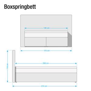 Lit boxspring Ingebo Imitation cuir - Taupe - 140 x 200cm - Matelas à ressorts Bonnell - D3 medium