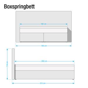 Boxspringbett Ingebo Kunstleder Weiß - 160 x 200cm - Kaltschaummatratze - H3