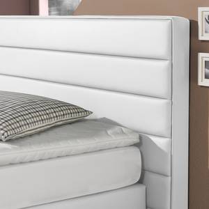 Lit boxspring Ingebo Imitation cuir - Blanc - 200 x 200cm - Matelas de mousse froide - D3 medium