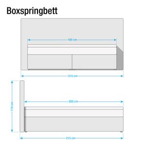 Boxspringbett Ingebo Kunstleder Kunstleder - Taupe - 180 x 200cm - Bonellfederkernmatratze - H3