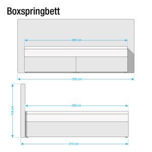 Boxspringbett Ingebo Kunstleder Kunstleder - Weiß - 200 x 200cm - Kaltschaummatratze - H3