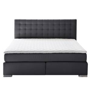 Boxspringbett Isa Kunstleder Schwarz - 160 x 200cm - H3