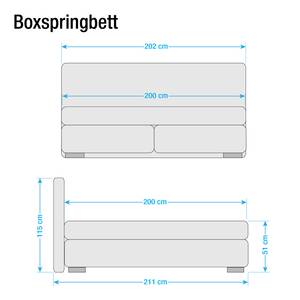 Boxspringbett Isa Kunstleder Schwarz - 200 x 200cm - H3