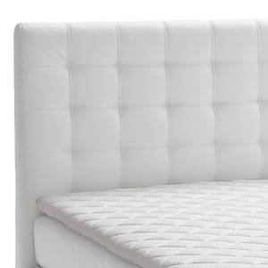 Lit boxspring Isa Imitation cuir - Blanc - 200 x 200cm - D2 souple