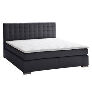 Boxspringbett Isa Kunstleder Schwarz - 180 x 200cm - H3