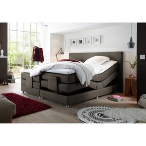 Lit boxspring Jamana Réglage électrique - Avec surmatelas - Tissu - Havanne