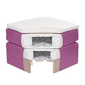 Boxspringbett Japura inklusive Topper - Webstoff - Fuchsia - 140 x 200cm