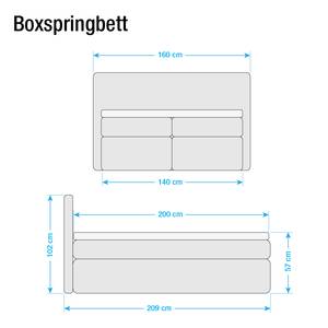 Boxspringbett Japura inklusive Topper - Webstoff - Limettengrün - 140 x 200cm
