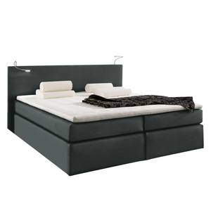 Boxspringbett Japura inklusive Topper - Webstoff - Graphit - 160 x 200cm