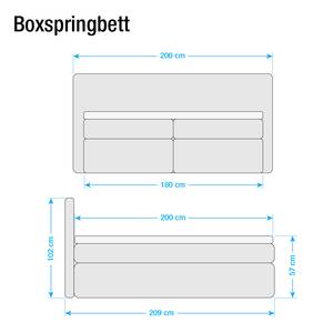 Boxspringbett Japura inklusive Topper Webstoff - Fuchsia - 180 x 200cm