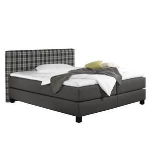 Boxspringbett Jelling Strukturstoff - Anthrazit - 200 x 200cm - Tonnentaschenfederkernmatratze - H2