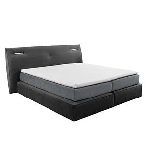 Boxspringbett Juara Microfaser - Schwarz