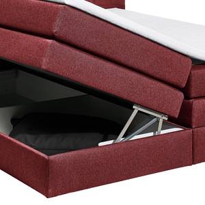 Lit boxspring Judson Tissu - Rouge Bordeaux