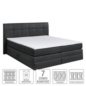 Lit boxspring Judson Tissu - Noir