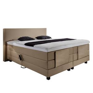 Boxspring Jula (motorisch verstelbaar) inclusief koudschuimtopper geweven stof - Ecrú - 100 x 200cm - H2 zacht