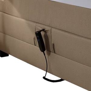 Lit boxspring Jula (réglage électrique) Avec surmatelas en mousse froide Tissu - Ecru - 100 x 200cm - D3 medium