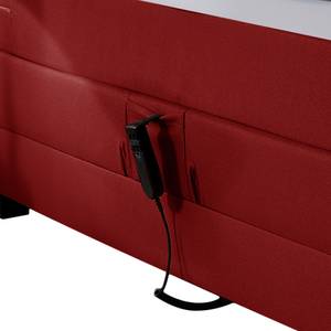 Boxspring Jula (motorisch verstelbaar) inclusief koudschuimtopper geweven stof - Rood - 100 x 200cm - H2 zacht