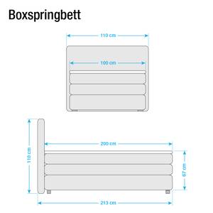 Boxspringbett Jula Inkl. Kaltschaumtopper Webstoff - Rot - 100 x 200cm - H2