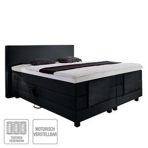 Boxspring Jula (motorisch verstelbaar) inclusief koudschuimtopper geweven stof - Zwart - 100 x 200cm - H3 medium