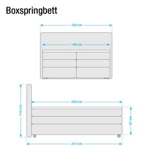 Boxspringbett Jula Inkl. Kaltschaumtopper Webstoff - Ecru - 140 x 200cm - H2