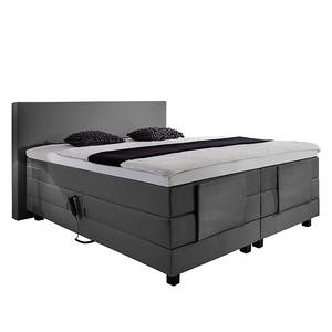 Boxspring Jula (motorisch verstelbaar) inclusief koudschuimtopper geweven stof - Grijs - 160 x 200cm - H2 zacht