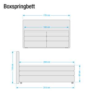 Boxspringbett Jula Inkl. Kaltschaumtopper Webstoff - Grau - 160 x 200cm - H2