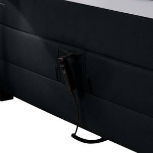 Lit boxspring Jula (réglage électrique) Avec surmatelas en mousse froide Tissu - Noir - 160 x 200cm - D2 souple