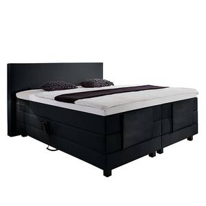 Lit boxspring Jula (réglage électrique) Avec surmatelas en mousse froide Tissu - Noir - 160 x 200cm - D3 medium