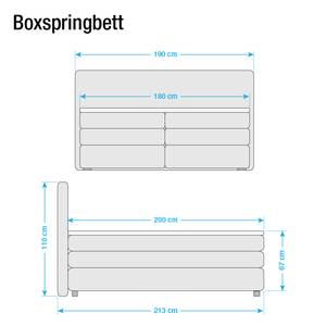 Boxspringbett Jula Inkl. Kaltschaumtopper Webstoff - Ecru - 180 x 200cm - H2