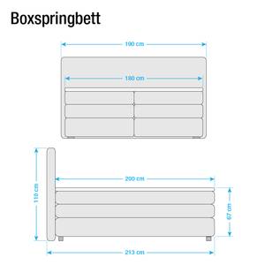 Boxspringbett Jula Inkl. Kaltschaumtopper - Webstoff - Rot - 180 x 200cm - H3