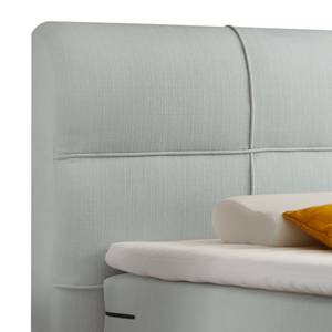 Lit capitonné Kama Avec surmatelas Tissu - Gris clair