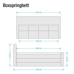 Boxspringbett Kama inklusive Topper Webstoff - Schwarz