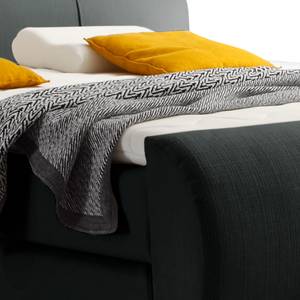 Boxspringbett Kama inklusive Topper Webstoff - Schwarz