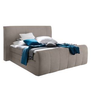 Lit boxspring Kasai Microfibre - Avec surmatelas - Marron clair