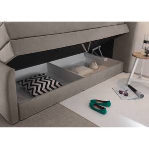 Lit boxspring Kasai Microfibre - Avec surmatelas - Marron clair